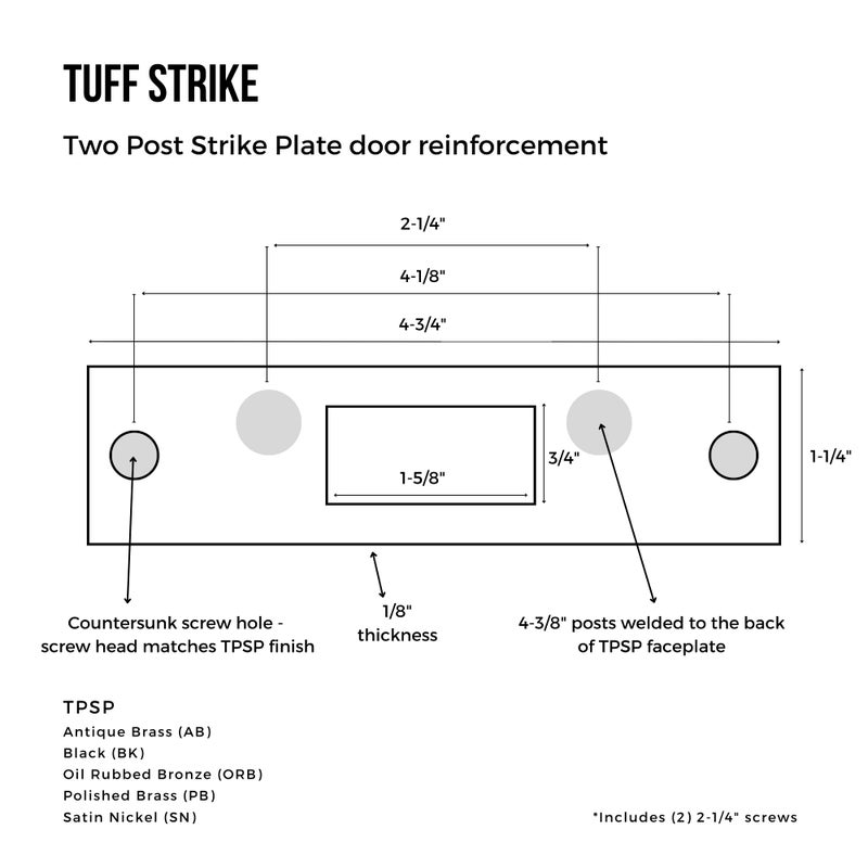 TUFF STRIKE Door Reinforcement Lock | Kick-Proof Deadbolt Strike Plate | Ultimate Home Security & Break-in Prevention | Strengthens Door Frame Against Forced Entry - Image 5